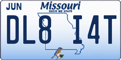 MO license plate DL8I4T