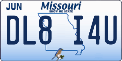 MO license plate DL8I4U