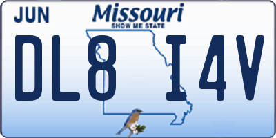 MO license plate DL8I4V