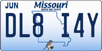MO license plate DL8I4Y