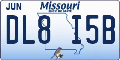 MO license plate DL8I5B