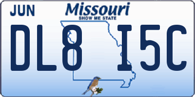 MO license plate DL8I5C