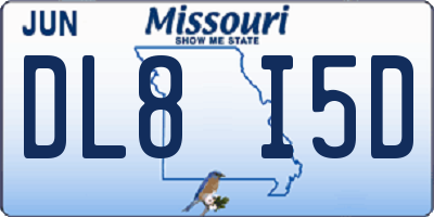 MO license plate DL8I5D