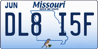 MO license plate DL8I5F