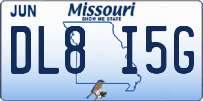 MO license plate DL8I5G