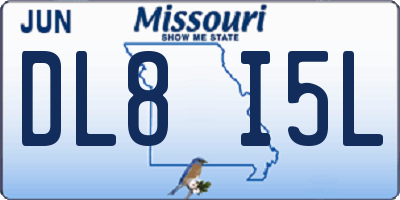 MO license plate DL8I5L