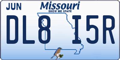 MO license plate DL8I5R