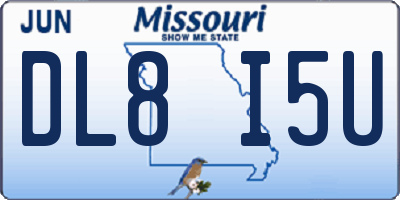 MO license plate DL8I5U