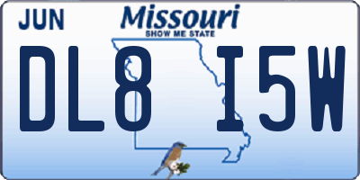 MO license plate DL8I5W