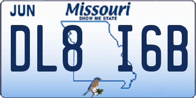 MO license plate DL8I6B