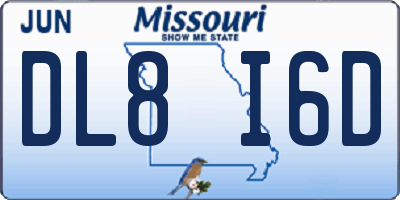 MO license plate DL8I6D