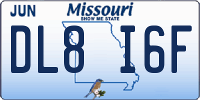 MO license plate DL8I6F