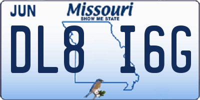 MO license plate DL8I6G