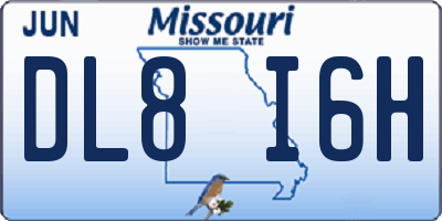 MO license plate DL8I6H