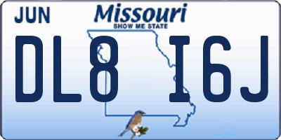 MO license plate DL8I6J