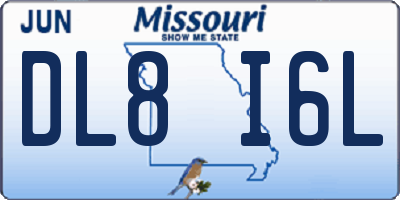 MO license plate DL8I6L