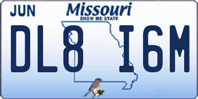 MO license plate DL8I6M