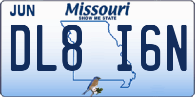 MO license plate DL8I6N
