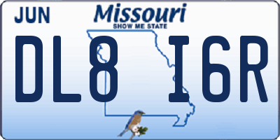 MO license plate DL8I6R
