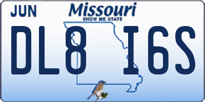 MO license plate DL8I6S