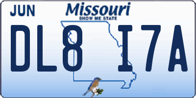 MO license plate DL8I7A