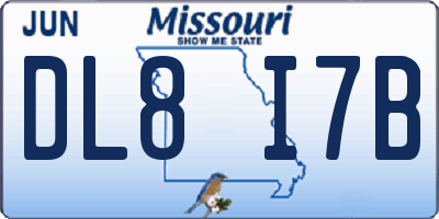 MO license plate DL8I7B