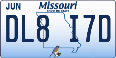 MO license plate DL8I7D