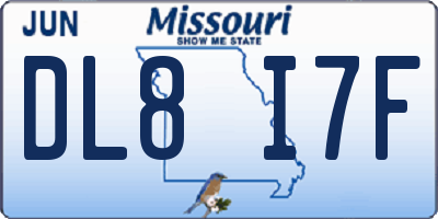 MO license plate DL8I7F