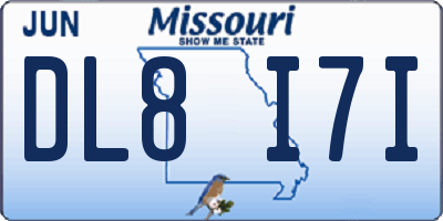 MO license plate DL8I7I