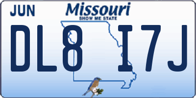 MO license plate DL8I7J