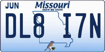 MO license plate DL8I7N