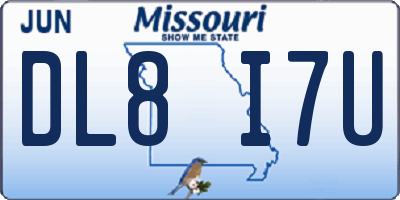 MO license plate DL8I7U