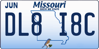 MO license plate DL8I8C