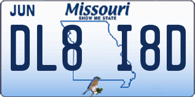 MO license plate DL8I8D