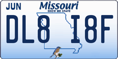 MO license plate DL8I8F