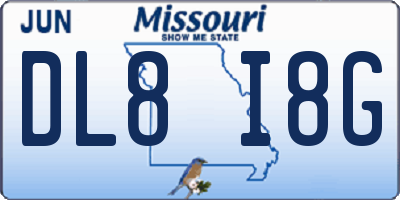 MO license plate DL8I8G