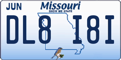MO license plate DL8I8I