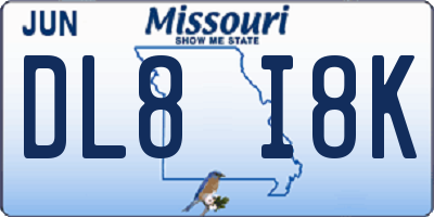 MO license plate DL8I8K
