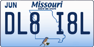 MO license plate DL8I8L