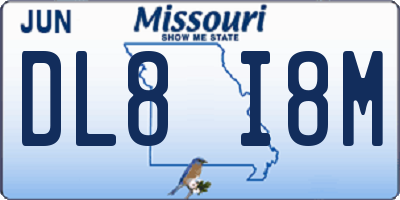 MO license plate DL8I8M