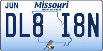 MO license plate DL8I8N