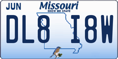 MO license plate DL8I8W