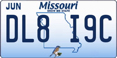 MO license plate DL8I9C