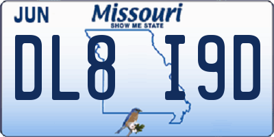 MO license plate DL8I9D