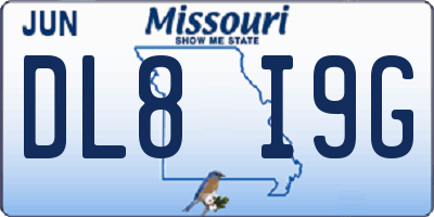 MO license plate DL8I9G