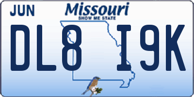 MO license plate DL8I9K