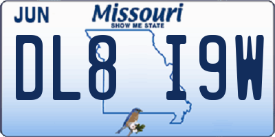 MO license plate DL8I9W