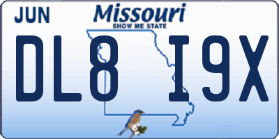 MO license plate DL8I9X