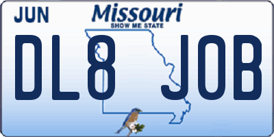 MO license plate DL8J0B