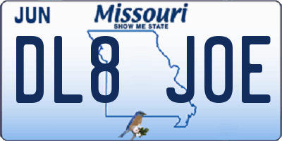 MO license plate DL8J0E